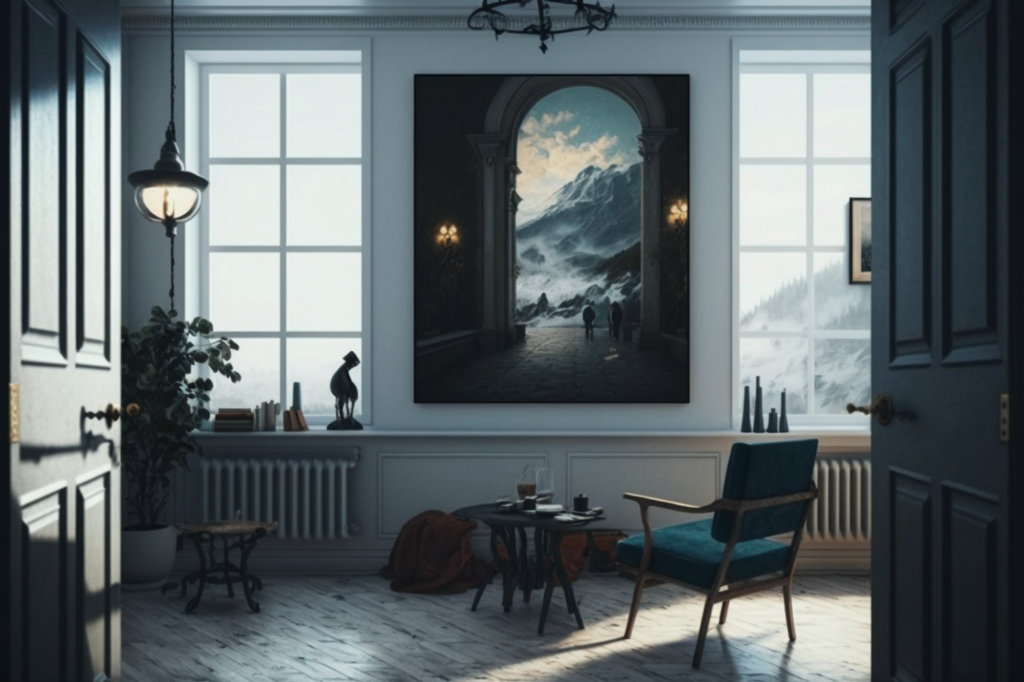 room_with_a_single_large_painting